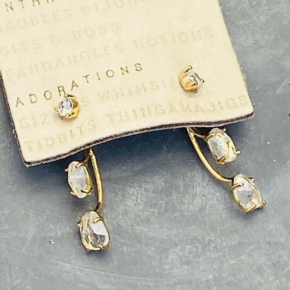 Anthropologie Jewelry - Anthropologie front back earrings & clear crystals